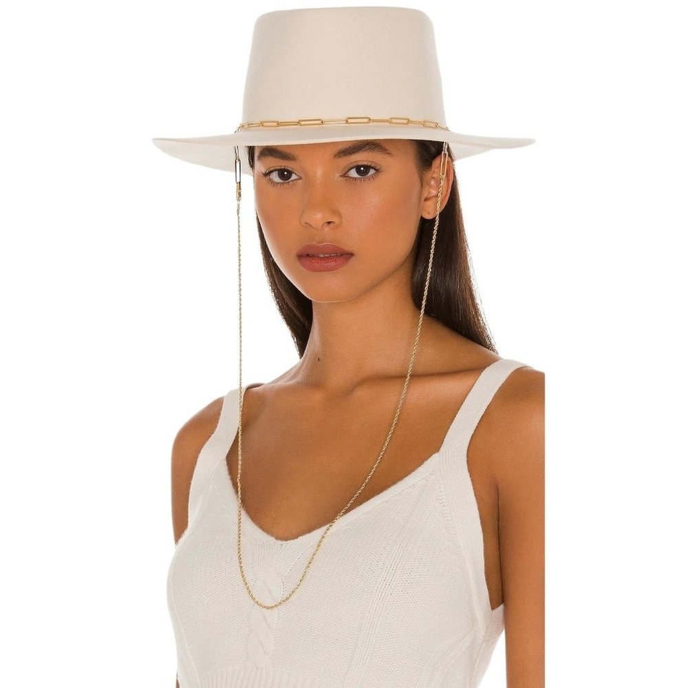 Van Palma Ulysse Bi-Chain Hat in Off-White Small